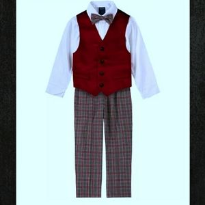 ♦️⚜️Nautica Red Velvet Vest 4 Piece Set ⚜️♦️